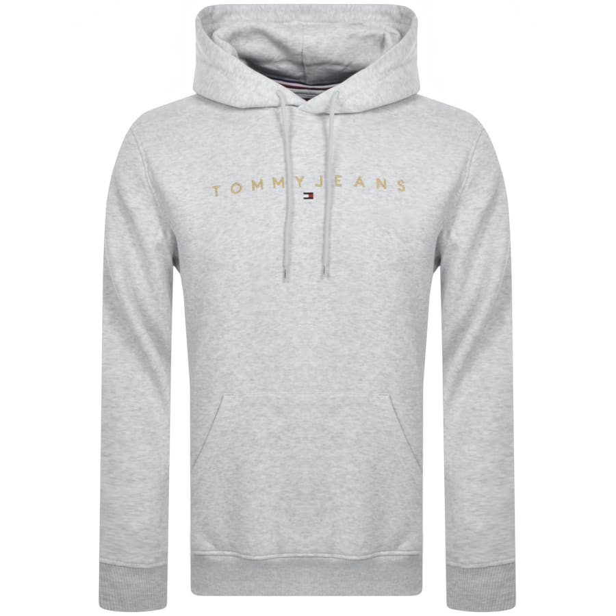 Tommy Jeans Regular Linear Gold Hoodie Grey Mainline Menswear United States